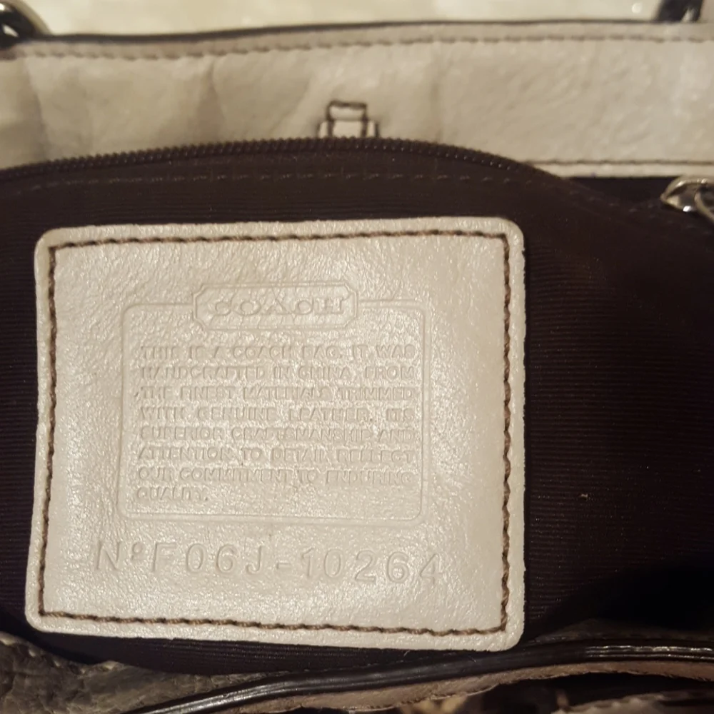 COACH Hampton Python/Leather Satchel - Picture 4 of 10